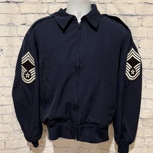 VTG USAF Men Size 44S Blue Senior Master Sergeant Jacket Removable Liner